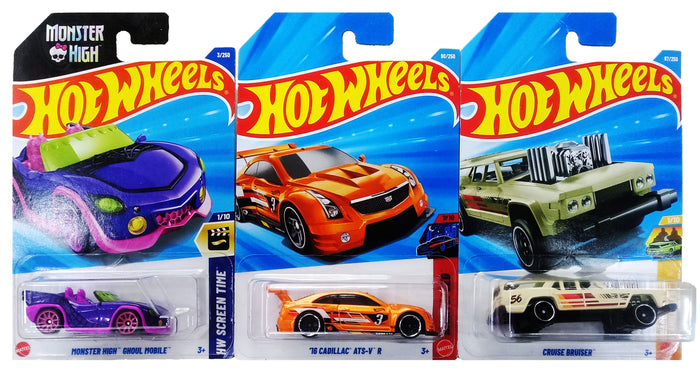 Combo of '16 Cadillac ATS-V R+Monster High Ghoul Mobile+Cruise Bruiser (2026)