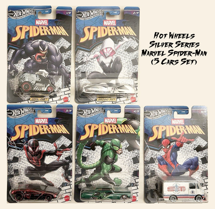 Hot Wheels Silver Series: Marvel Spider-Man (Set of 5 Cars; 2026)